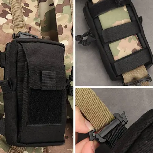 전술 허리 가방 군사 Molle 빠른 릴리스 지퍼 허리 팩, 야외 응급 처치 전술 내구성 위장 도구 벨트 가방 3