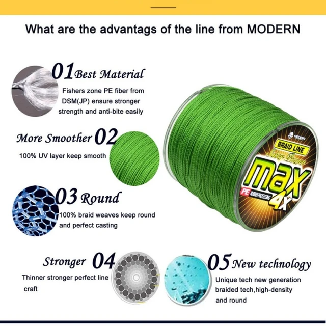 4 Strands Braided Fishing Line Multicolor 300M Super Strong Japan