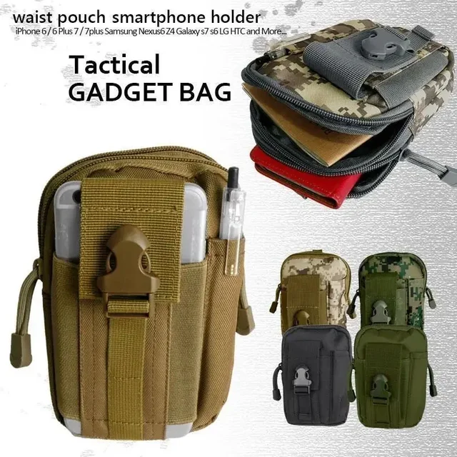 Molle Tactical Waist Pouch Portable Waist Bag Outdoor Sports Running Hiking Belt Mobile Phone Holder Case Tool Pouch Hunting Bag 2