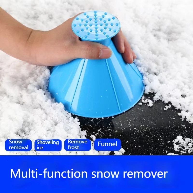 Frost removal funnel shaped cleaning tool car windshield deicer magic scrapers round shovel brush car snow scraper