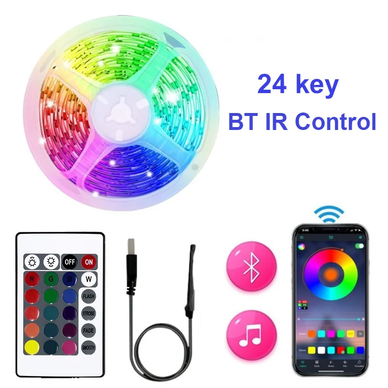 ตัวเลือกสินค้า ไฟ LED อัจฉริยะ ซิงค์เพลง 5V RGB ตกแต่งบ้าน งานปาร์ตี้