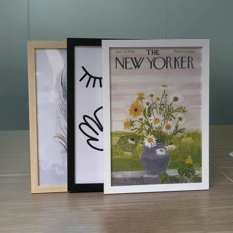 Classic Black Wood Color Wooden Photo Frame A3 A4 Picture Frame Poster Canvas 3pcs for Wall Mounting Desktop Display photo frame wood canvas frame wood photo frame wood frame wood picture frame
