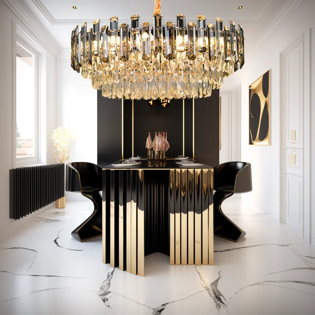 

Modern Luxury Living Room E14 Led Pendant Lamp K9 Gray Clear Crystal Led Hanging Lamp Gold Metal Suspension Lamp Fixtures