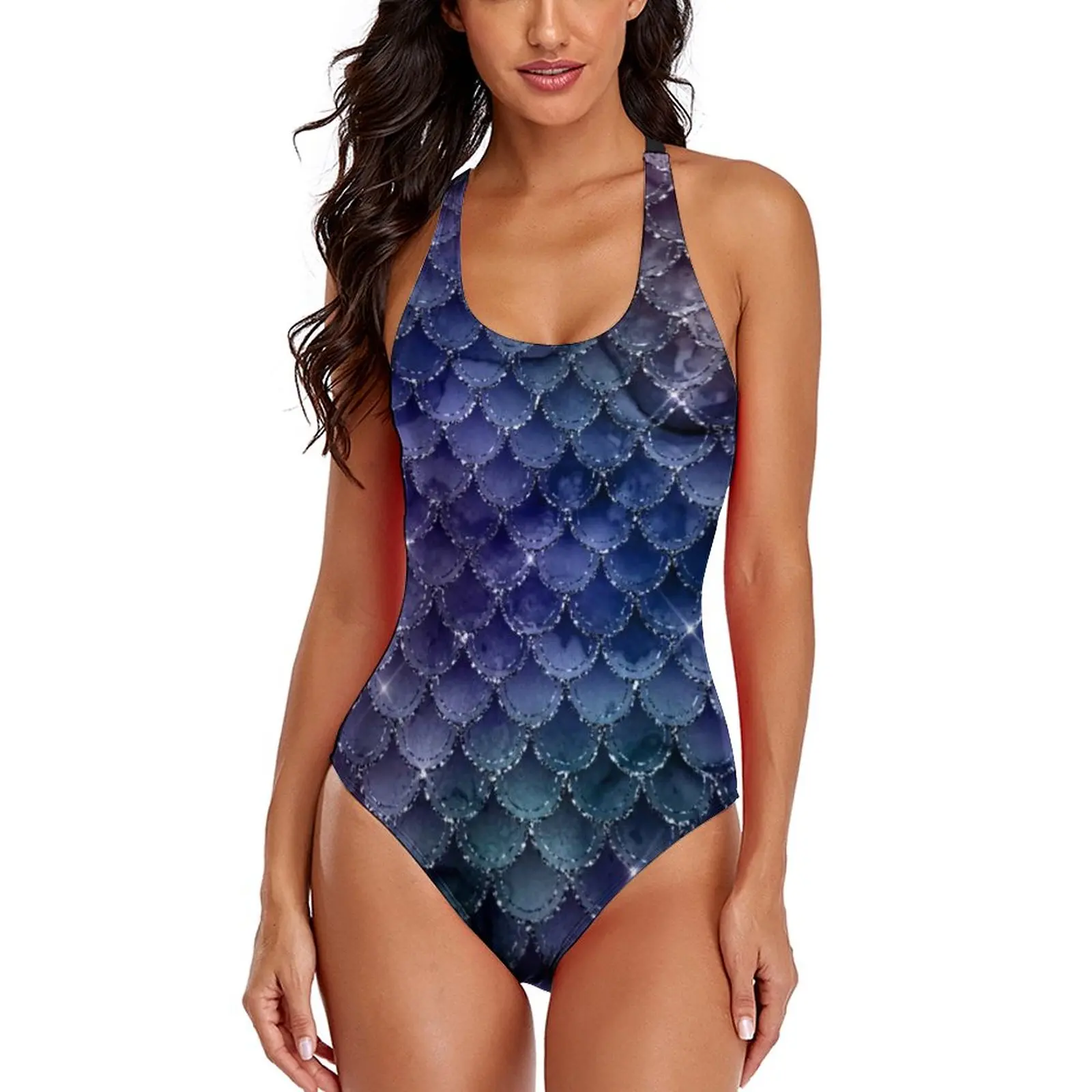 

Ombre Glitter Swimsuit Fantasy Magical Mermaid Scales One-Piece Swimwear Push Up Beautiful Monokini Sexy Swimsuits Beach Outfits