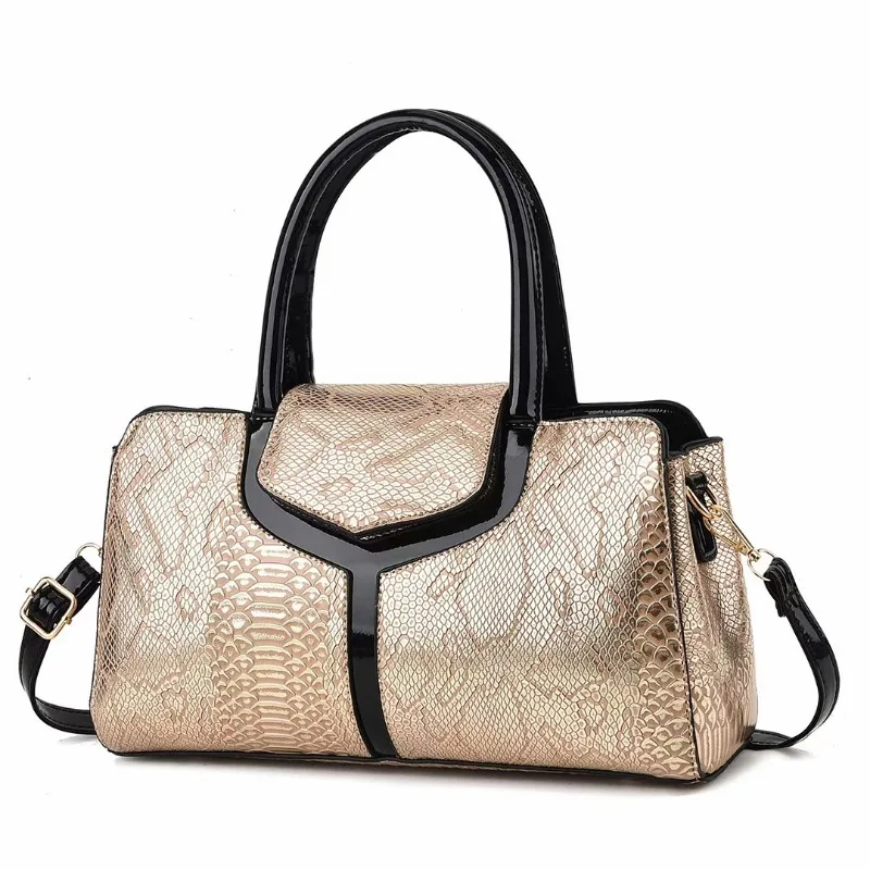 Boston-Tasche mit Schlangenhautmuster, tragbar, neu, hochwertig, Einzelschulter-PU-Crossbody-Umhängetasche aus Leder_voghion.com