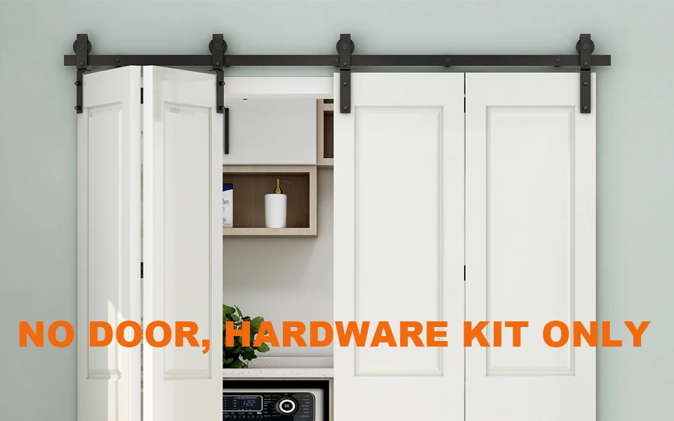 CCJH-Bi-Folding Barn Door Hardware, Deslizante Kit Track,