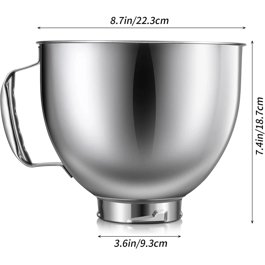 Stainless Steel Bowl for KitchenAid 4.5-5 Quart Tilt Head Stand Mixer, for KitchenAid Mixer Bowl, Dishwasher Safe HOT