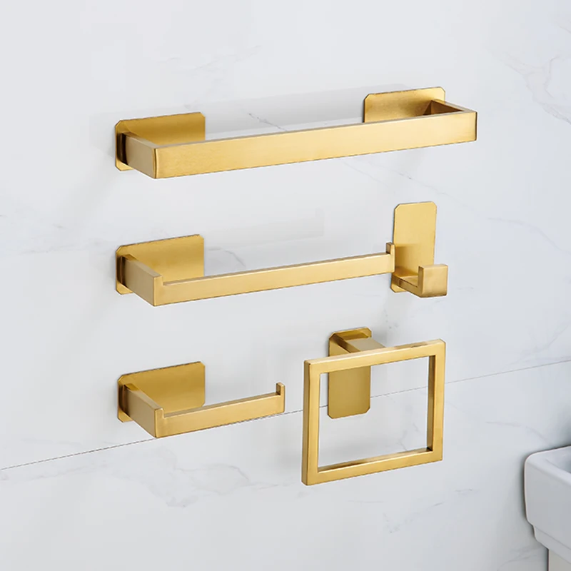 Description Picture 3 of itemNo Drilling Bathroom Towel Ring Stainless Steel Self-adhesive Towel Rack Holder Towel Organizer Bathroom Organizer Shelf