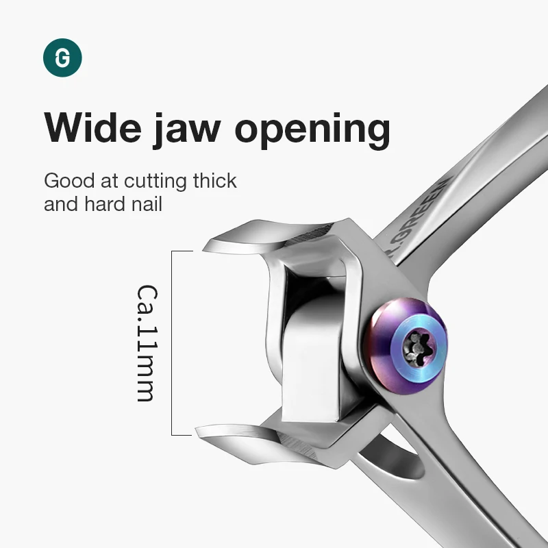 MR.GREEN Nail Clippers Wide Jaw Opening Stainless Steel Fingernail Clipper Thick Hard Toenail Cutter Manicure Scissors tools 2