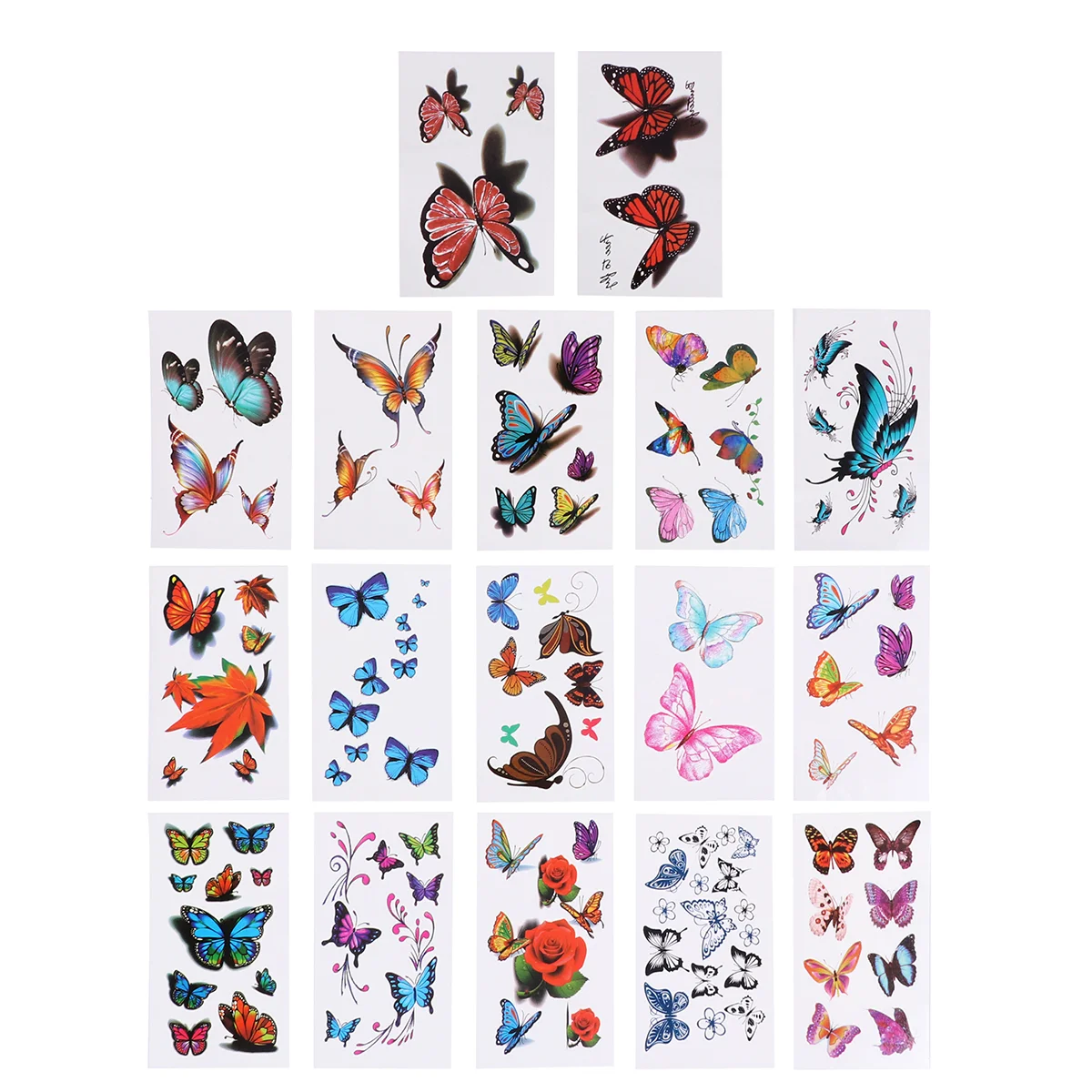 

16pcs Flower Set Waterproof Tattoos Colorful Stickers Lovely Cartoon Body Stickers for Kids Girls
