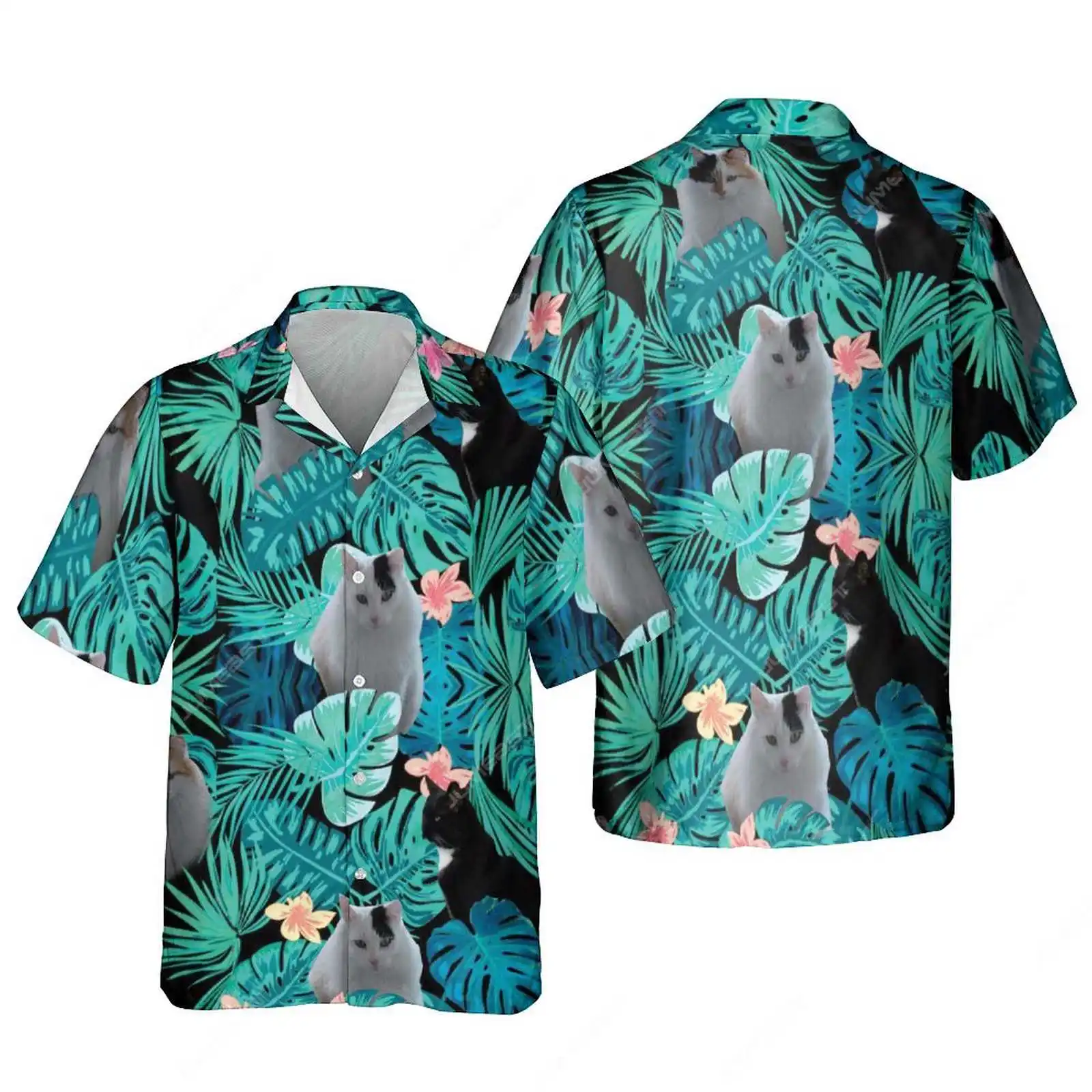 Tanie Jumeast Horse palma Leaf koszule męskie kwiatowy dinozaur hawajska koszula sklep