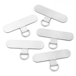 Universal Anti - lost Metal Phone Lanyard Set - 5 Durable Stainless Steel Card Patches with Hanging Cord Tabs (Steel)