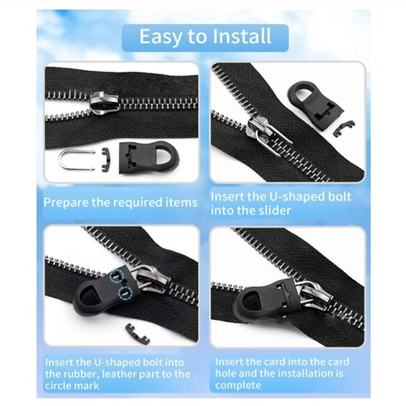 ZIPS 수리 세트 ZIPS 슬라이더 교체 Zippers PULL ZIPPERS 수리 키트 KXRE