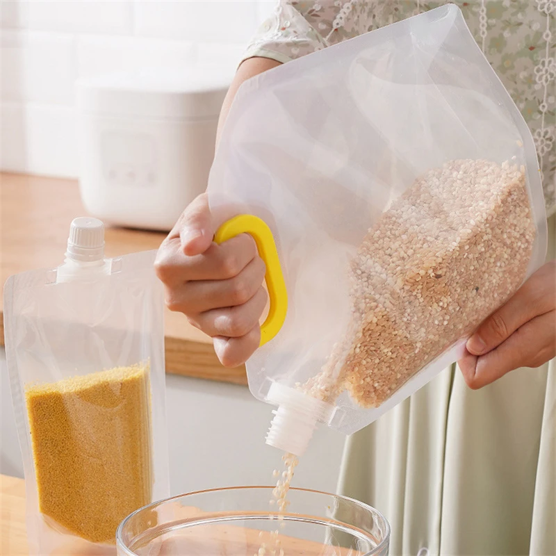 Tohuu Grain Storage Bags Sealed Containers For Cereal Washable Stand Up  Food Storage Pouches Resealable Packaging Bags Transparent Grain Storage  Suction Bags efficiently 