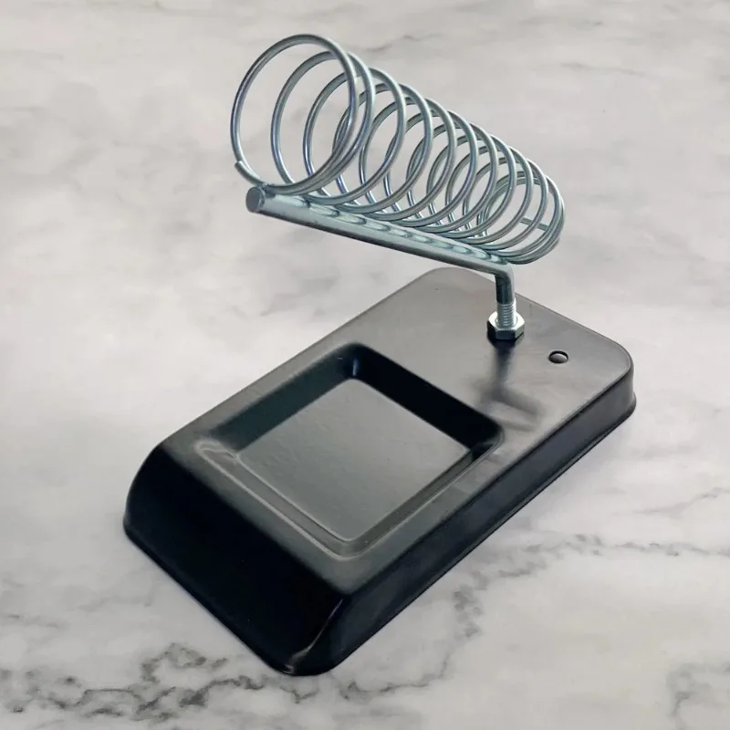 Portable Soldering Iron Stand with Cleaning Sponge - Universal Holder for Electric Soldering Tools, Compact &Heat-Resistant Base