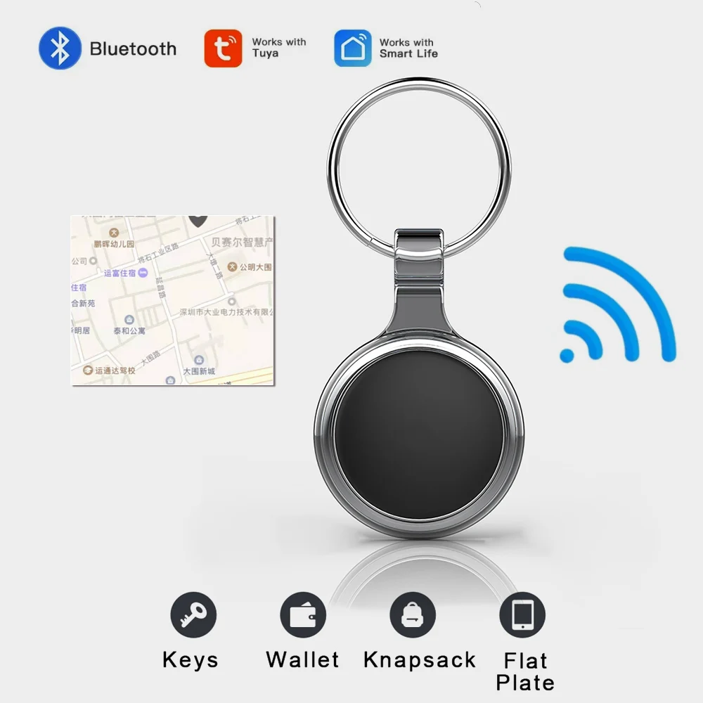 Mini GPS Tracker Locator Tuya Smart Life APP Key Finder Keychain Phones Kids Pet Item Anti Loss Alarm Smart Tag Finder 1