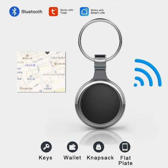 Mini GPS Tracker Locator Tuya Smart Life APP Key Finder Keychain Phones Kids Pet Item Anti Loss Alarm Smart Tag Finder 1