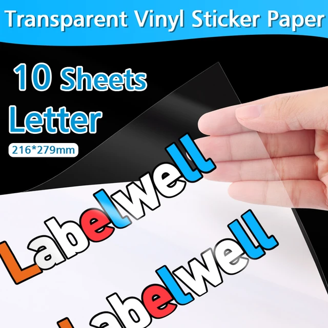 10/30/50/100Sheets A4 Transparent Printable Vinyl Sticker Paper