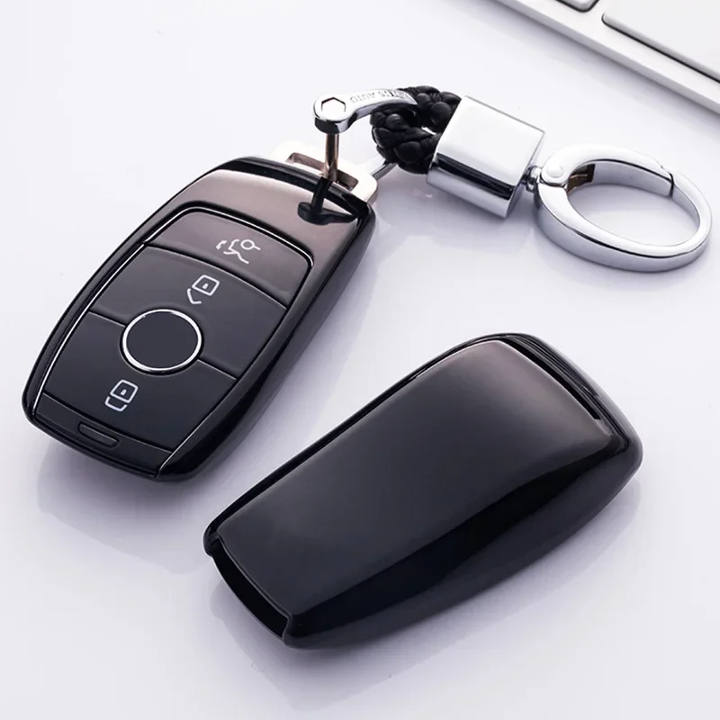 TPU 자동차 키 케이스 원격 키 쉘 보호 커버 Fob 홀더 메르세데스 벤츠 E 클래스 E200 E260 E300 E320 W205 W213 W177 W222