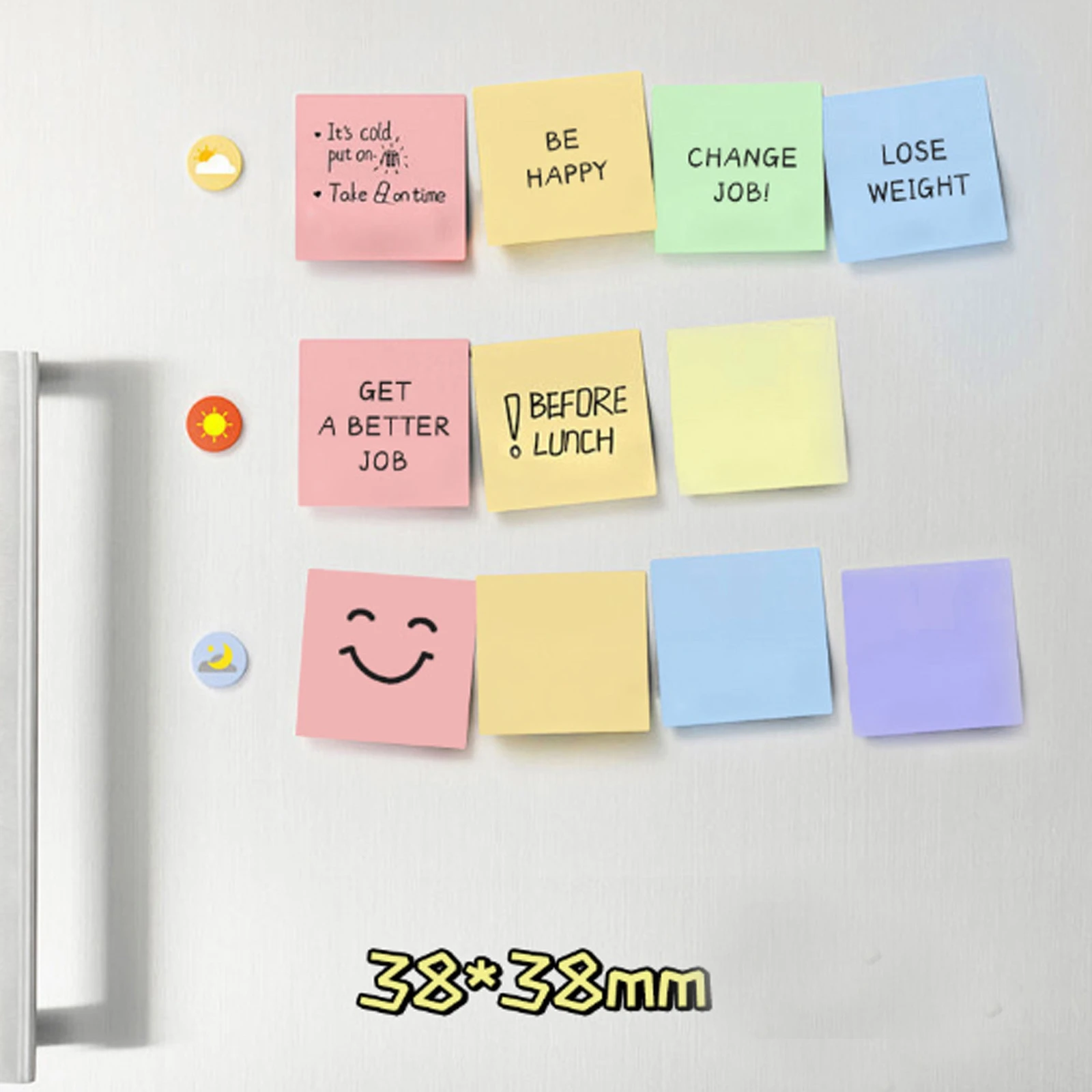 Colorful Sticky Notes Set- 38mm X 38mm Strong Adhesive Mini Memo Pad -Self-Stick Notes-for Office School Supplies - 5