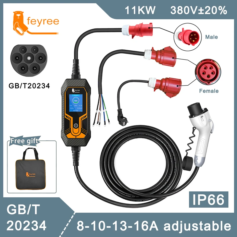 Feyree 11 кВт 16 А 3 фазы EV портативное