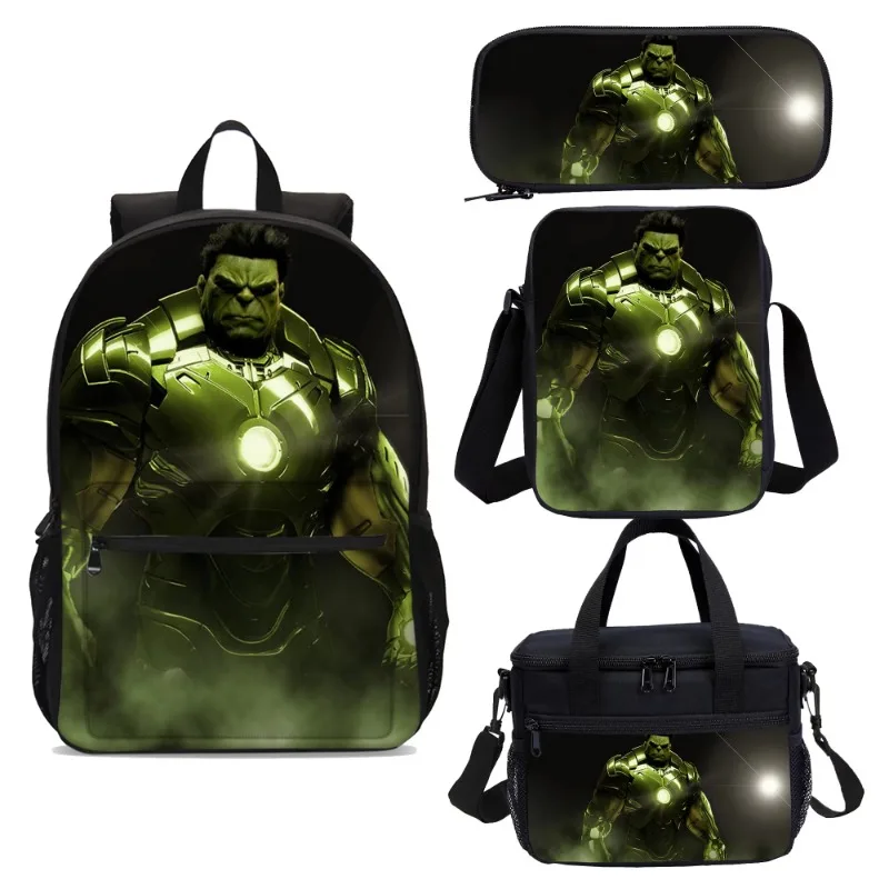 The Hulk Kids School Backpack Set Shoulder Bag Lunch Box Crossbody Bag Pencil Case 2