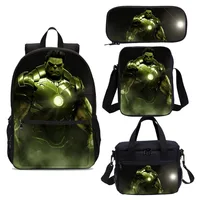The Hulk Kids School Backpack Set Shoulder Bag Lunch Box Crossbody Bag Pencil Case 2