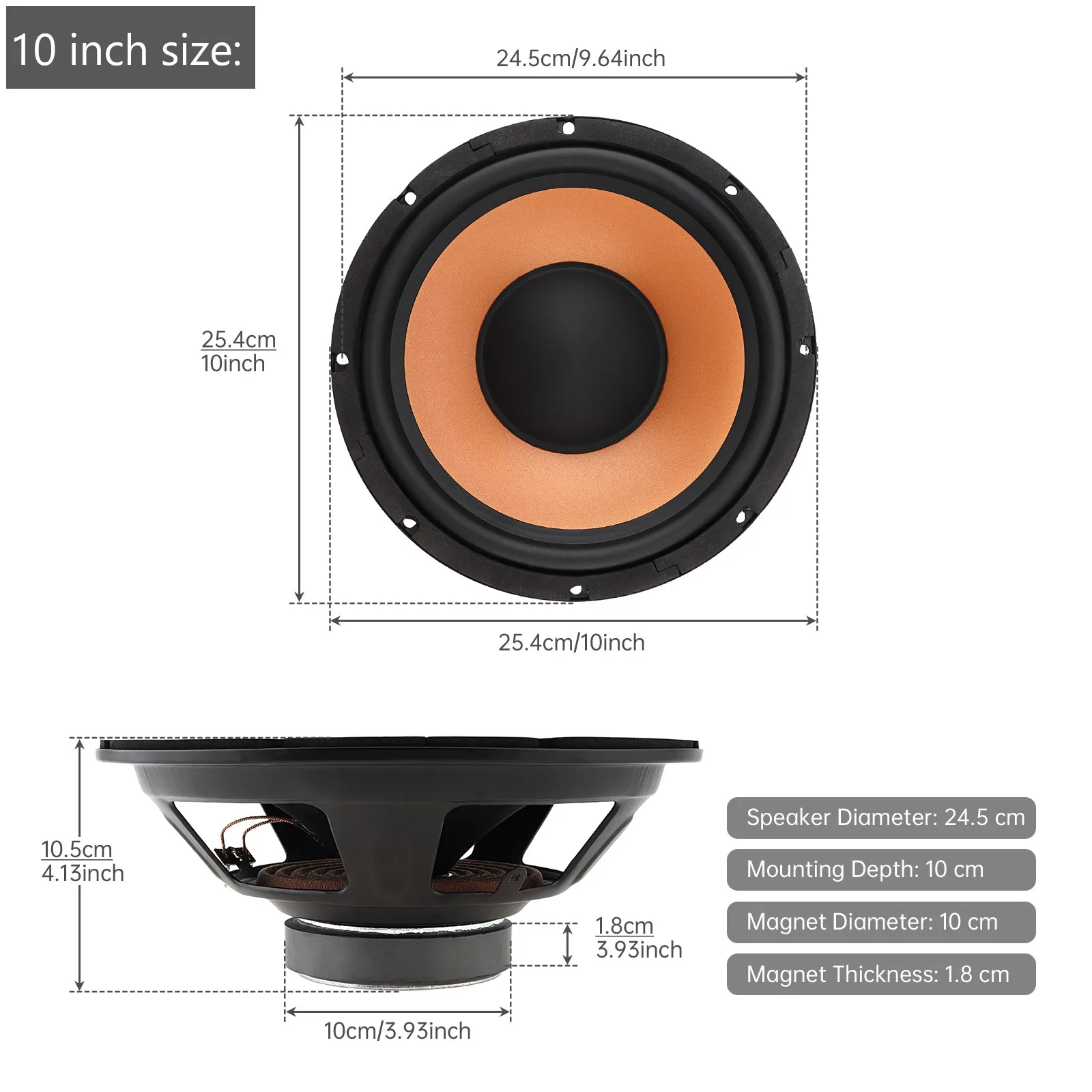 High-Power Universal Car Audio Bass Woofer - Wide Frequency Stereo Speaker