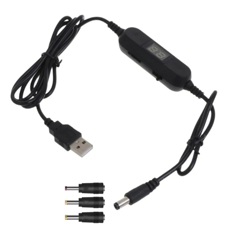 USB Charging Cable Y1AE 5V to 1.5V-12V 5.5x2.1mm Step Up Boost Converters voltages Power Supply for Toy Games LED Lamp
