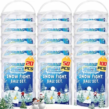 100/1PCS Fake Snow Fight Ball Artificial Snowball Winter Toss Ball Fluffy Fun Stress Toy for Indoor Throw Game Christmas Present 1
