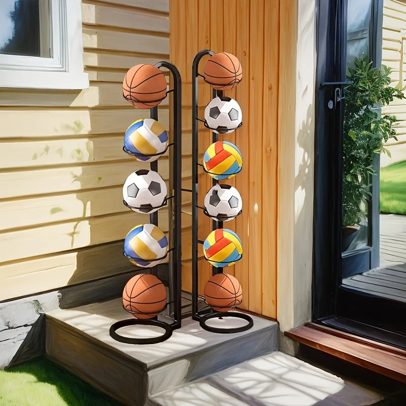 1 Stück schwarzer Sportball-Organizer aus Metall – für Bälle, multifunktionales Aufbewahrungsregal, perfekte Regale für Weihnachtsgeschenke – Detail 2