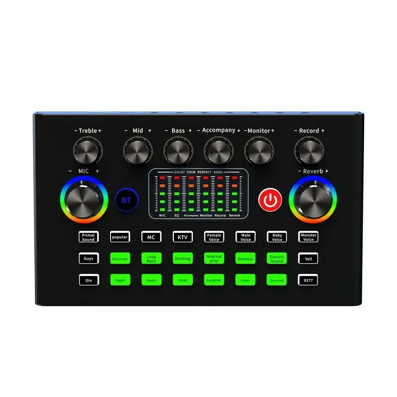  Professional Sound Card Live Cards Computer PC Mixing Console Professional Studio Recording Kit Podcast Accessories Parts 