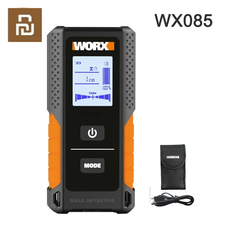 

Xiaomi Worx Stud Finder WX085 3 в 1, многофункциональный настенный детектор металла, дерева и переменного тока, детектор кабеля, цифровой дисплей, USB-детектор