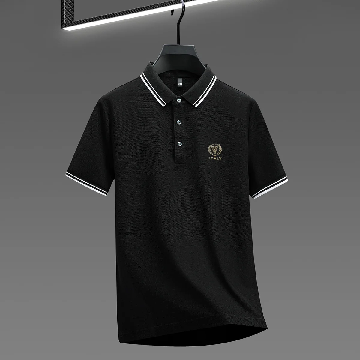 Men’s summer cotton polo shirt with unique letter print