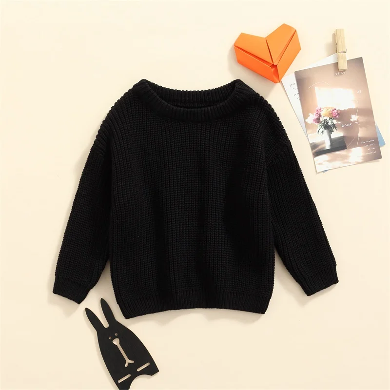 Newborn Baby Sweater Girls Boys Autumn Winter Clothing Solid Color Long Sleeve Pullover Knit Tops Infant Knitwear baby girls sweater