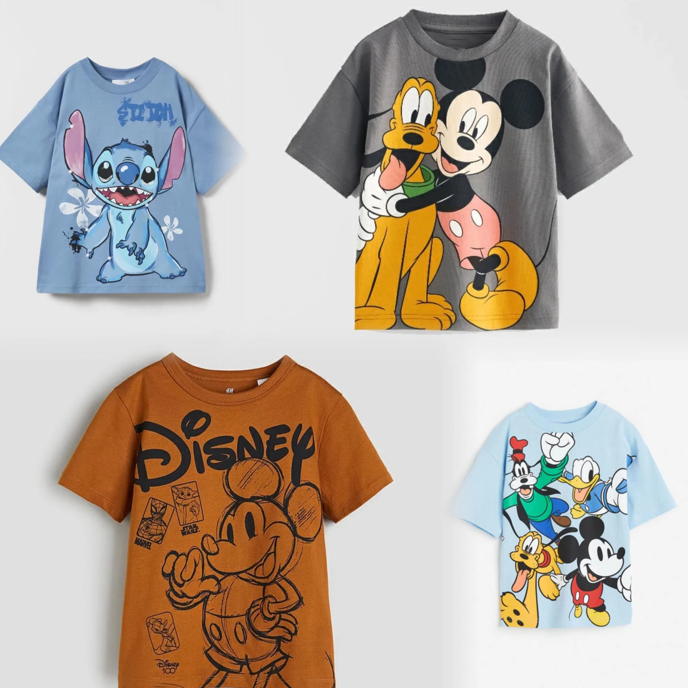Printed Cartoon Mickey T-shirt Summer Clothing Loose Fashion Children’s Wear Tops Tees Short Sleeved Kids Boy Clothes Tshirts Baby & Maternity