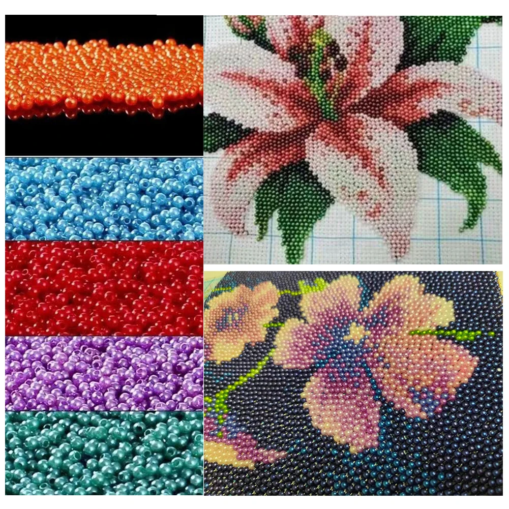 Full Embroidery Beads Printed 11CT Flower Cross Stitch Kit Home Art Decor