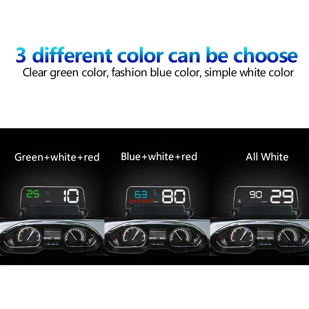 C500 OBD2 Head Up Display Windshield Car Speedometer Projector Accessories T900 GPS HUD for All Car Speed KM/H MPH Customized speed limit emulator display