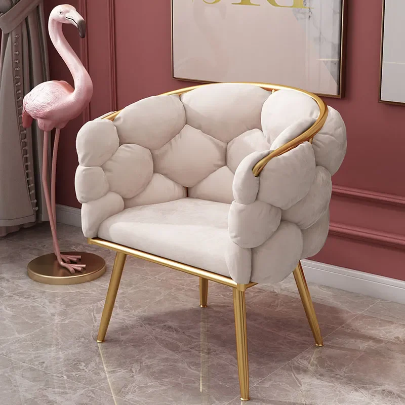 

Nordic Home Makeup Chair Pink Velvet Modern Design Furniture Living Room Leisure Armchair Luxury Bedroom Dresser Soft Chairs