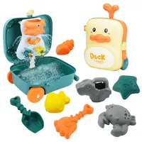 Baby Bathroom Backpack Beach Toys Duck Trolley Case Storage Beach Accessories Shovel Mold Set Sand Toy Games Sandbox For Kids 1