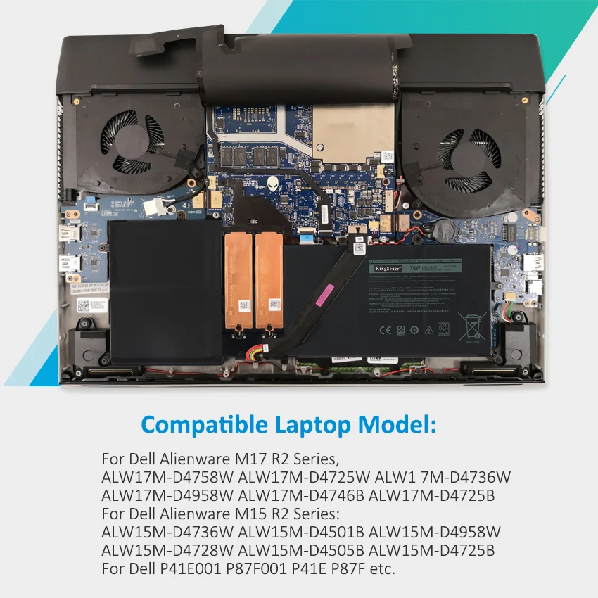 Kingsener-bateria do Portátil para Dell Alienware Y9m6f 08k84y M15 M17 r2 P41e P87f Alw15m C7xd9 R4958w P41e001 P87f001 11.4v 76wh - Imagem 2