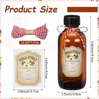 Amber Glass Bottle Boston Round Bottles Brown Vanilla Extract Bottles for Syrup Gift Glass Food Storage Canister Set Sauce Beans 2