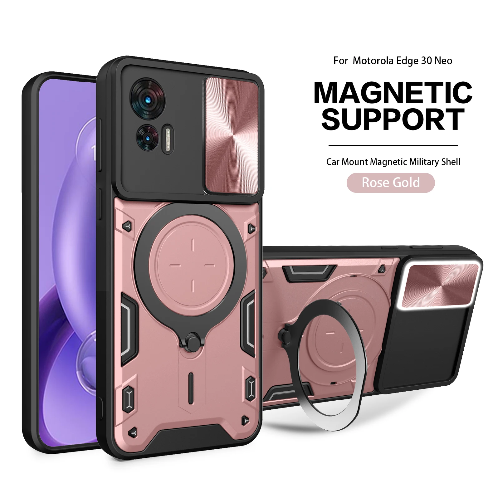 Custodia Di Aspirazione Per Auto Magetic Per Motorola Edge 30 Neo Frame Custodia Flessibile Cover Moto Edge 40 Neo 30 Pro Slide Lens Protection Funda