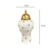Geometric Storage Tank Embossed Gold Ball Ginger Jar Porcelain Flower Vase Floral Arrangement Accessories Home Decoration 5