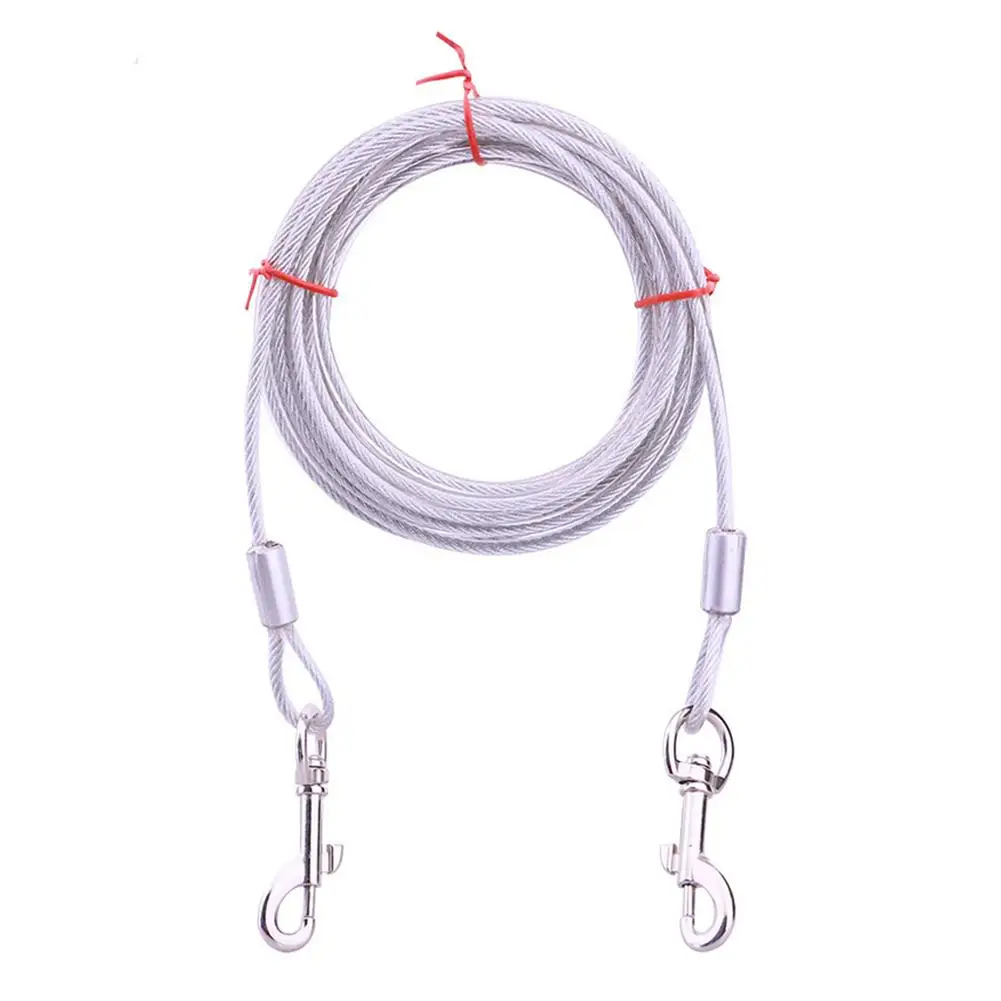 Dog Tie Out Cable 3m/5m/10m Steel Wire Dog Leash Cable Galvanized Steel Wire Rope with PVC Coating for Outside Dog