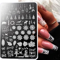 Christmas Nail Art Stamping Plate Winter Snowflake Stainless Steel Printing Template 9.5*14cmFrench Gel Polish Printing Stamp 1