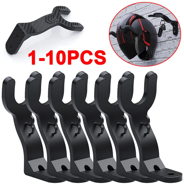 1-10pcs Motorcycle Helmet Hook Racks Helmet Display Hanger Kitchen Cabinet Shelf Wall Mount Hook Stand Home Storage Holder
