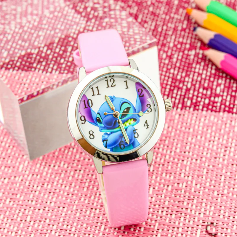 Disney Stitch Children's Watches Cartoon PU Strap Analog Watch Kids Quartz Watches Boys Kids Gifts for Primary School Students 6