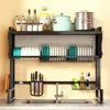Storage Rack Above Kitchen Sink Cutlery Storage Cabinet Multi Functional Dust-proof Belt Cabinet Door Bowl Tray Drain Rack 6