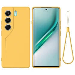 Silicone Ultra - Thin Soft Skin - Feel Case with Anti - Fall Lanyard for Tecon Camon40 Pro 4G (Yellow)